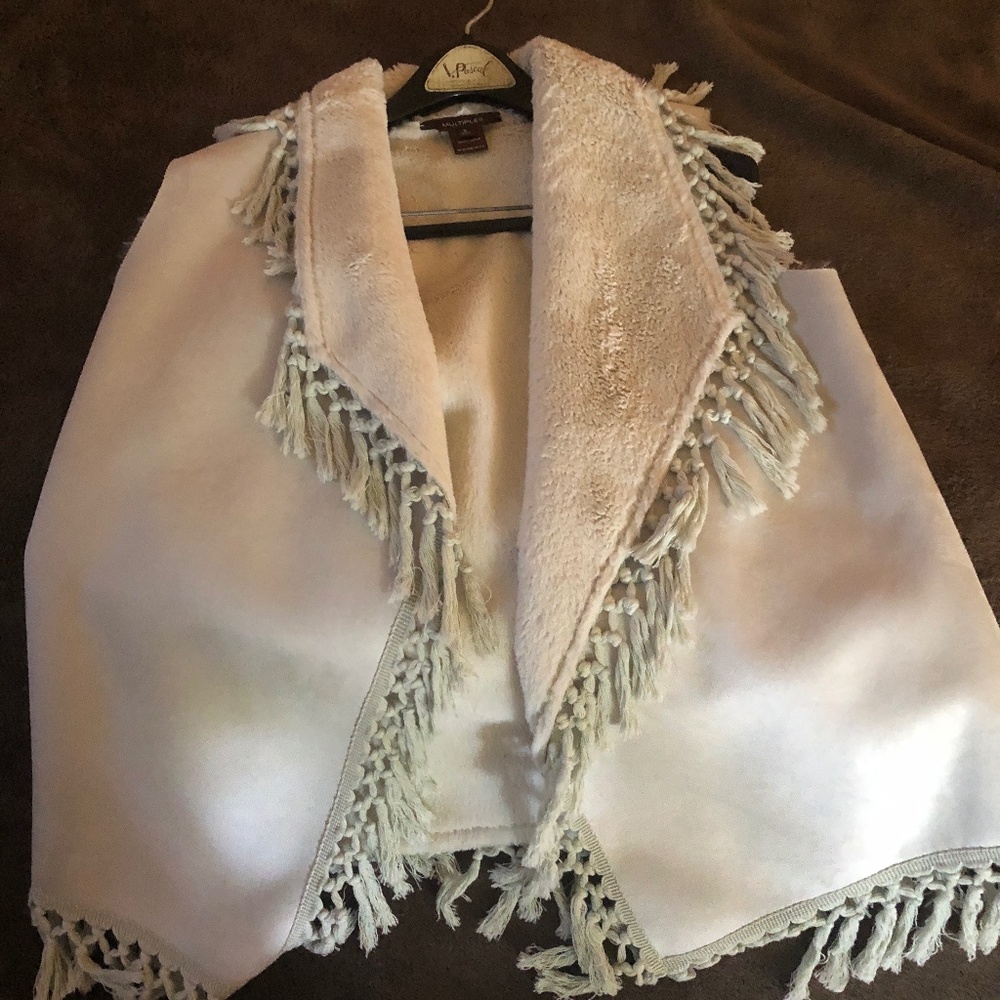 A suede fur vest